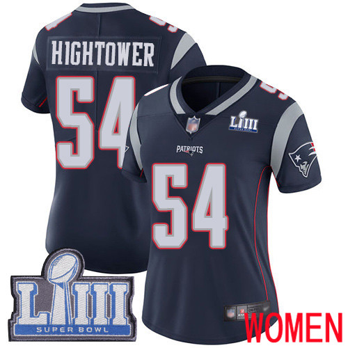 New England Patriots Football 54 Super Limited Navy Blue Women Dont a Hightower Home NFL Jersey